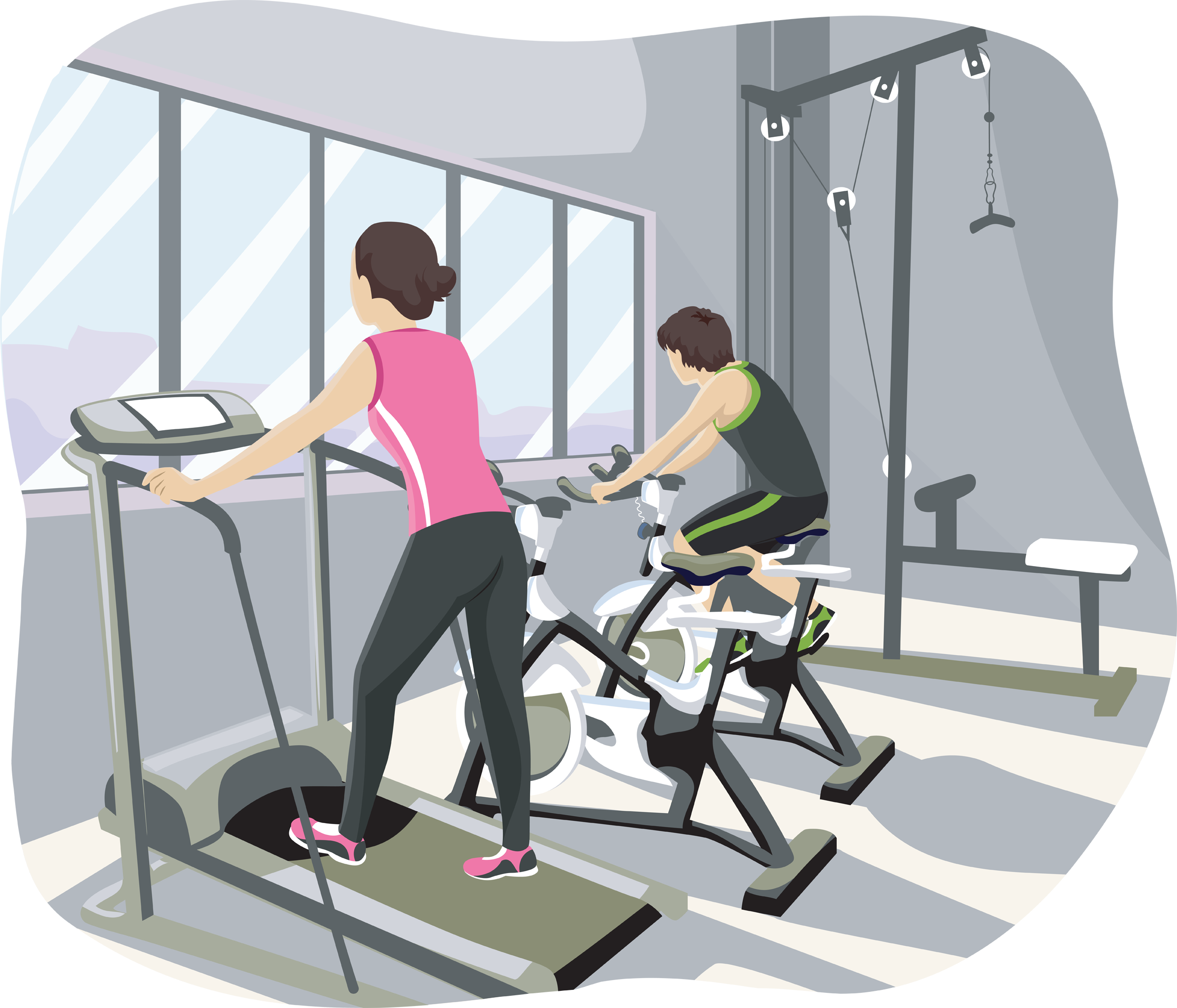 people in gym training and exercising 