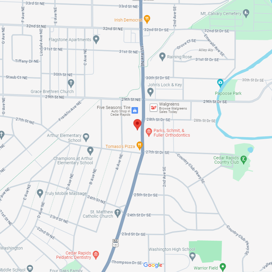 A Map showing our Cedar Rapids lab and the surrounding area